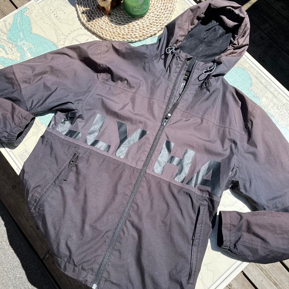 Helly Hansen Grey Spellout Rain Jacket - Picture 1 of 6